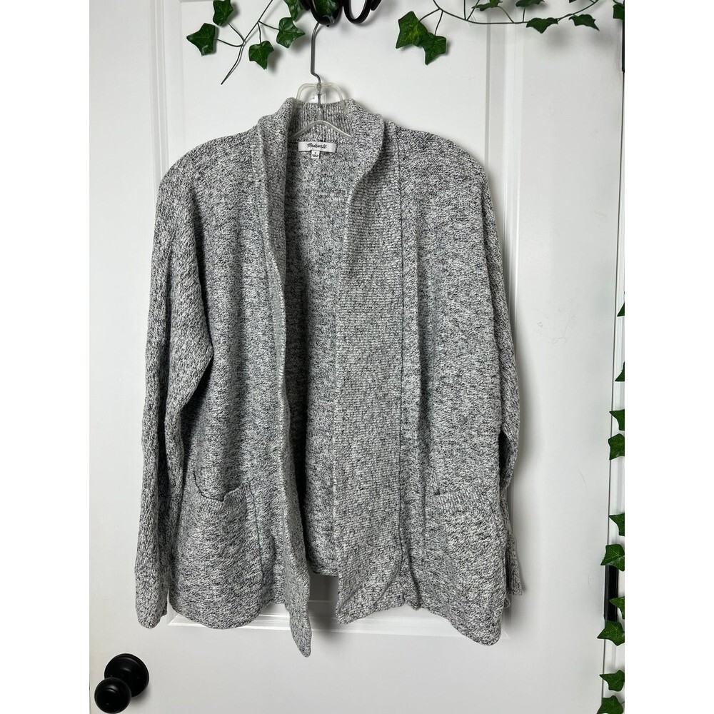 Madewell Womens Open Marled Gray Harbor Cardigan Sweater Pockets size small